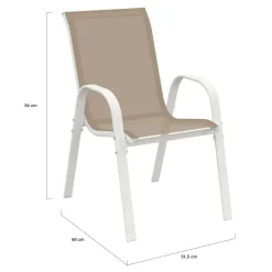 IDMarket Salon de jardin avec table extensible 135-270 cm et 12 chaises empilables blanc et beige* Salons De Jardin