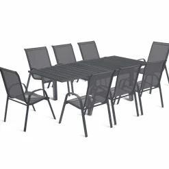 IDMarket Salon de jardin avec table extensible 8 places* Salons De Jardin