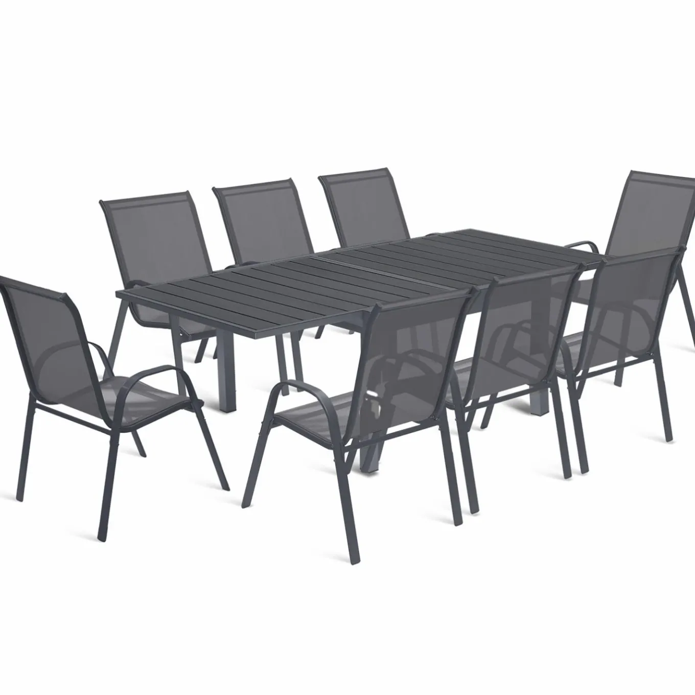 IDMarket Salon de jardin avec table extensible 8 places* Salons De Jardin