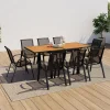 IDMarket Salon de jardin avec table bois et noir + 8 chaises* Salons De Jardin