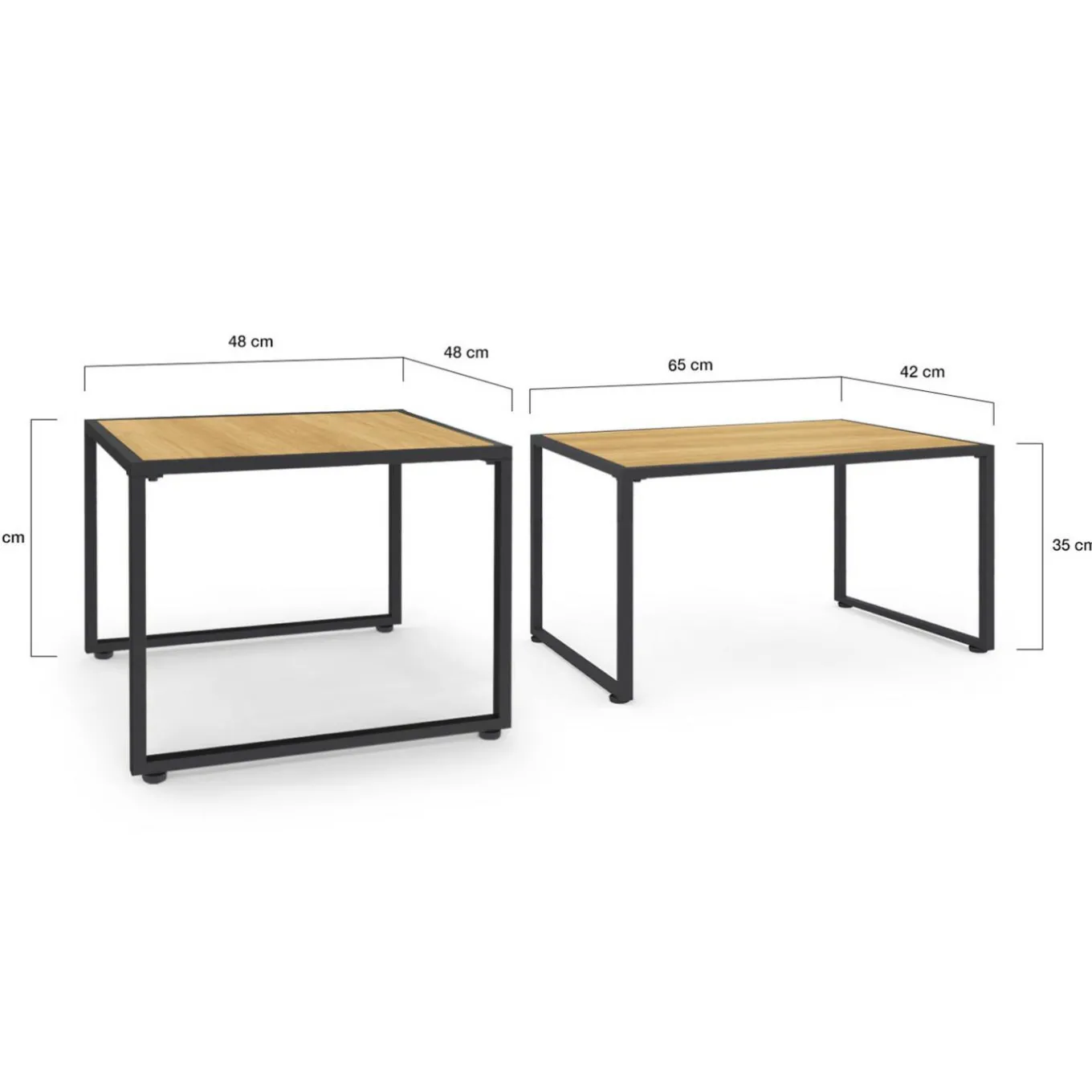 IDMarket Salon de jardin bas 6 personnes canapés et fauteuils noir et cordage effet rotin clair avec tables basses* Salons De Jardin