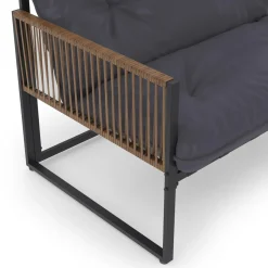 IDMarket Salon de jardin bas 6 personnes canapés et fauteuils gris anthracite et cordage effet rotin avec tables basses* Salons De Jardin