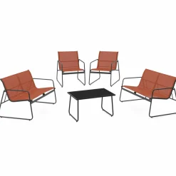 IDMarket Salon de jardin bas 6 places terracotta* Salons De Jardin