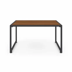 IDMarket Salon de jardin bas 4 places acier gris et cordage marron* Salons De Jardin