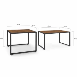 IDMarket Salon de jardin bas 8 places canapé d'angle, fauteuils avec coussin gris et 2 tables basses* Salons De Jardin