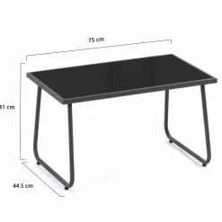 IDMarket Salon de jardin bas 4 places terracotta* Salons De Jardin