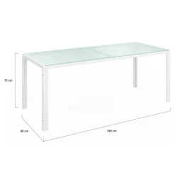 IDMarket Salon de jardin blanc et beige table 190 cm et 8 chaises empilables* Salons De Jardin