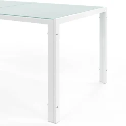 IDMarket Salon de jardin blanc et beige table 190 cm et 8 chaises empilables* Salons De Jardin