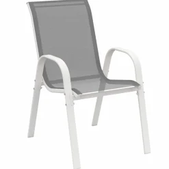 IDMarket Salon de jardin blanc et gris avec table extensible + 8 chaises* Salons De Jardin
