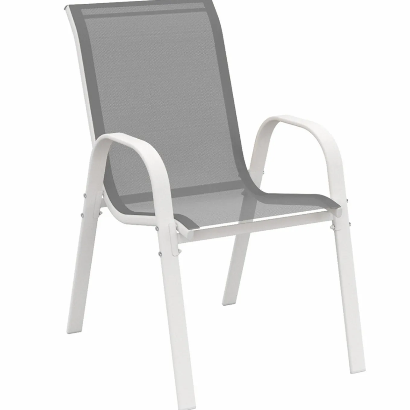 IDMarket Salon de jardin blanc et gris avec table extensible + 8 chaises* Salons De Jardin
