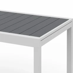 IDMarket Salon de jardin blanc et gris avec table extensible + 8 chaises* Salons De Jardin