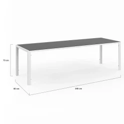 IDMarket Salon de jardin blanc et gris avec chaises empilables* Salons De Jardin