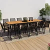 IDMarket Salon de jardin bois et noir extensible* Salons De Jardin