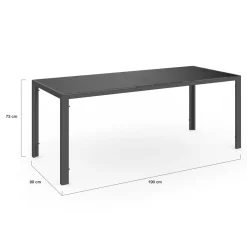 IDMarket Salon de jardin 8 chaises empilables mix color gris, noir et terracotta et table 190 cm* Salons De Jardin