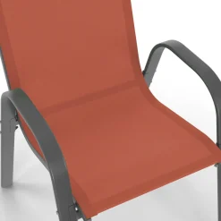 IDMarket Salon de jardin 8 chaises empilables mix color gris, noir et terracotta et table 190 cm* Salons De Jardin
