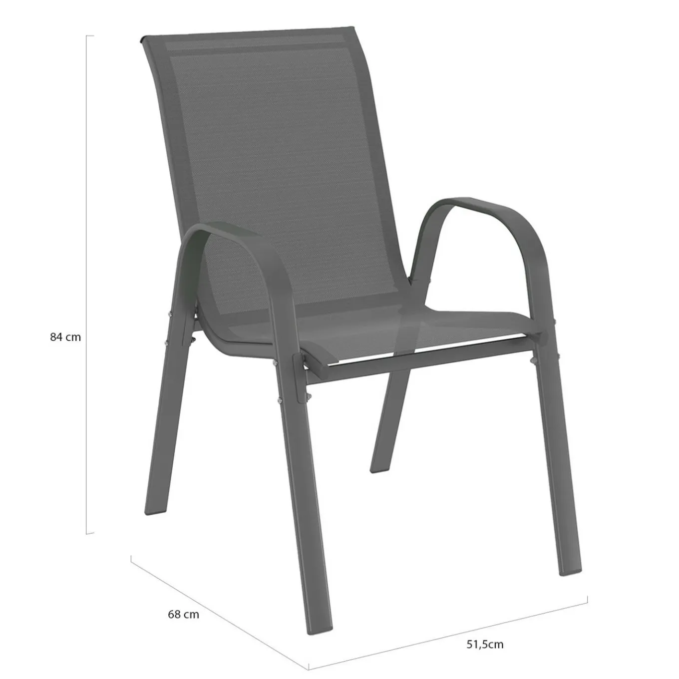 IDMarket Salon de jardin et chaises empilables gris anthracite* Salons De Jardin