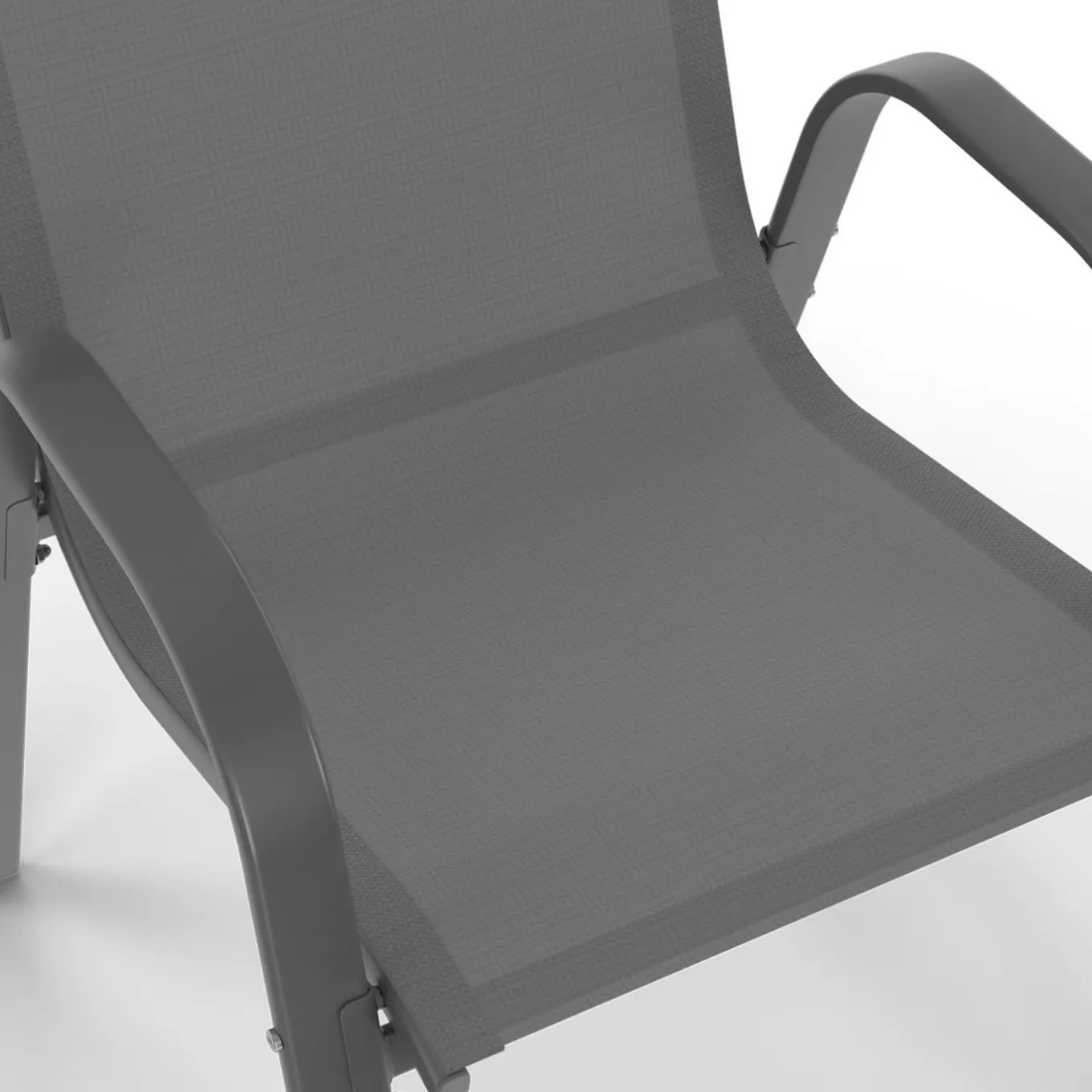 IDMarket Salon de jardin et chaises empilables gris anthracite* Salons De Jardin