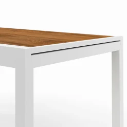 IDMarket Salon de jardin extensible 12 personnes table 135/270 cm plateau effet bois et chaises empilables blanc et bois* Salons De Jardin