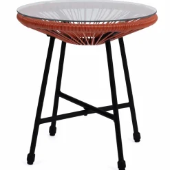 IDMarket Salon de jardin fil plastique terracotta* Salons De Jardin