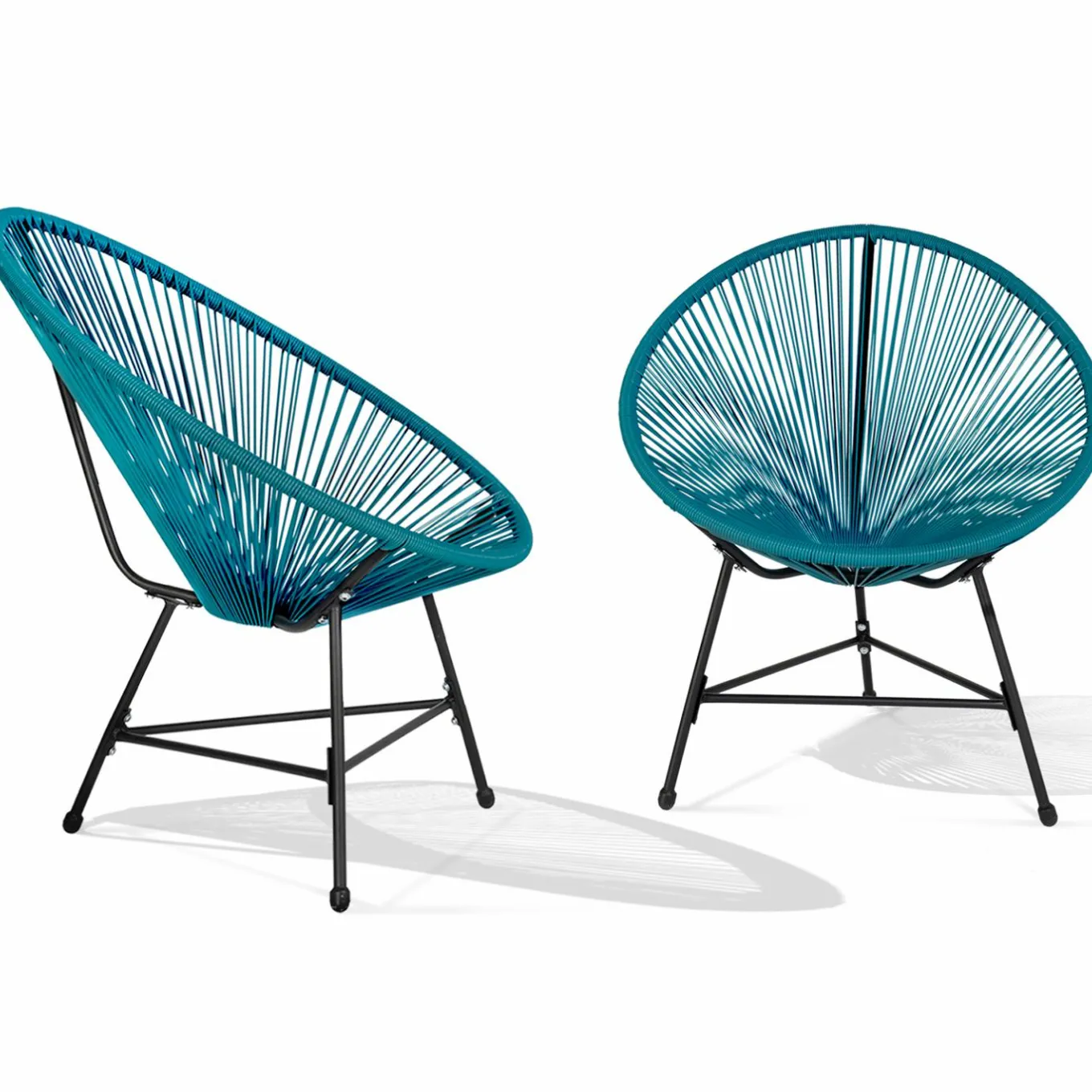 IDMarket Salon de jardin fil plastique bleu* Salons De Jardin