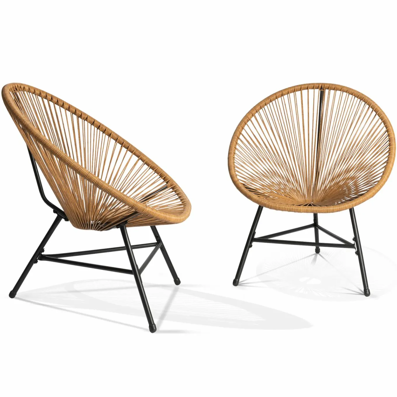 IDMarket Salon de jardin fil plastique effet rotin* Salons De Jardin