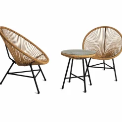 IDMarket Salon de jardin fil plastique effet rotin* Salons De Jardin