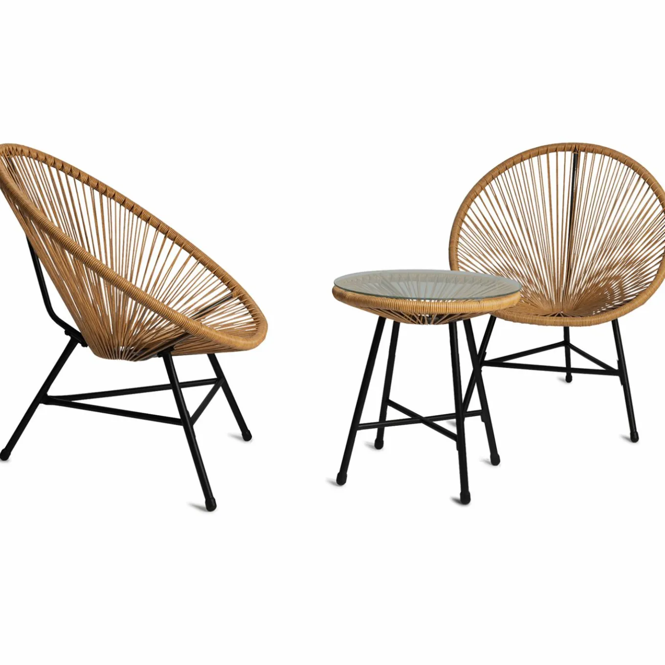 IDMarket Salon de jardin fil plastique effet rotin* Salons De Jardin