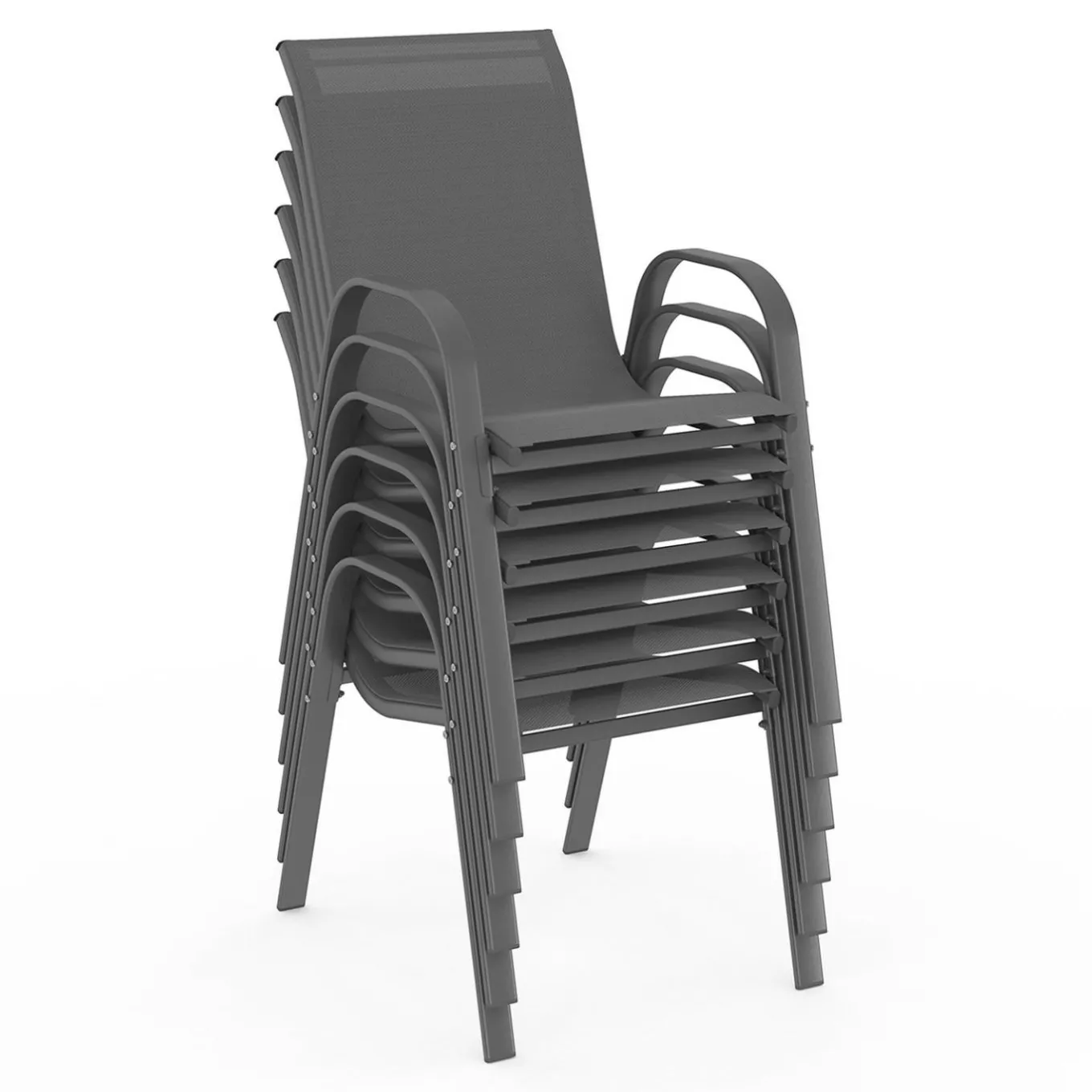 IDMarket Salon de jardin gris anthracite avec table extensible et 12 chaises* Salons De Jardin