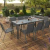 IDMarket Salon de jardin gris anthracite table 190 cm et 8 chaises empilables* Salons De Jardin