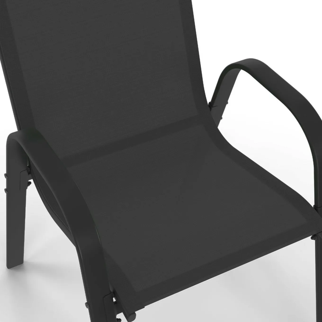IDMarket Salon de jardin noir avec table extensible et 12 chaises empilables* Salons De Jardin