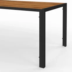 IDMarket Salon de jardin noir et bois table de jardin 240 cm avec 10 chaises empilables* Salons De Jardin