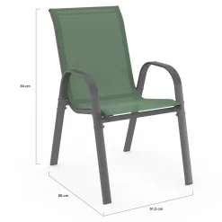 IDMarket Salon de jardin vert olive avec table 190 cm et 8 chaises empilables* Salons De Jardin