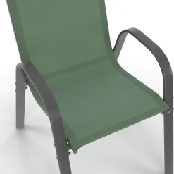 IDMarket Salon de jardin vert olive avec table 190 cm et 8 chaises empilables* Salons De Jardin