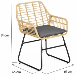 IDMarket Salon d’extérieur en résine tressée façon rotin et acier noir* Salons De Jardin
