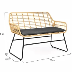 IDMarket Salon d’extérieur en résine tressée façon rotin et acier noir* Salons De Jardin