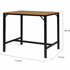 IDMarket Salon haut de jardin bar d'exterieur design industriel effet bois et noir* Salons De Jardin