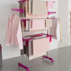 IDMarket Séchoir à linge en acier peint couleur prune* Séchoirs À Linge