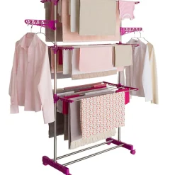 IDMarket Séchoir à linge en acier peint couleur prune* Séchoirs À Linge