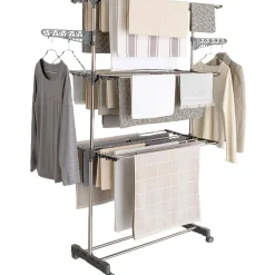 IDMarket Séchoir à linge en inox couleur grise* Séchoirs À Linge