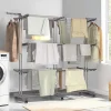 IDMarket Séchoir à linge pliable extensible 40M gris 3 niveaux* Séchoirs À Linge|Accessoires Salle De Bain