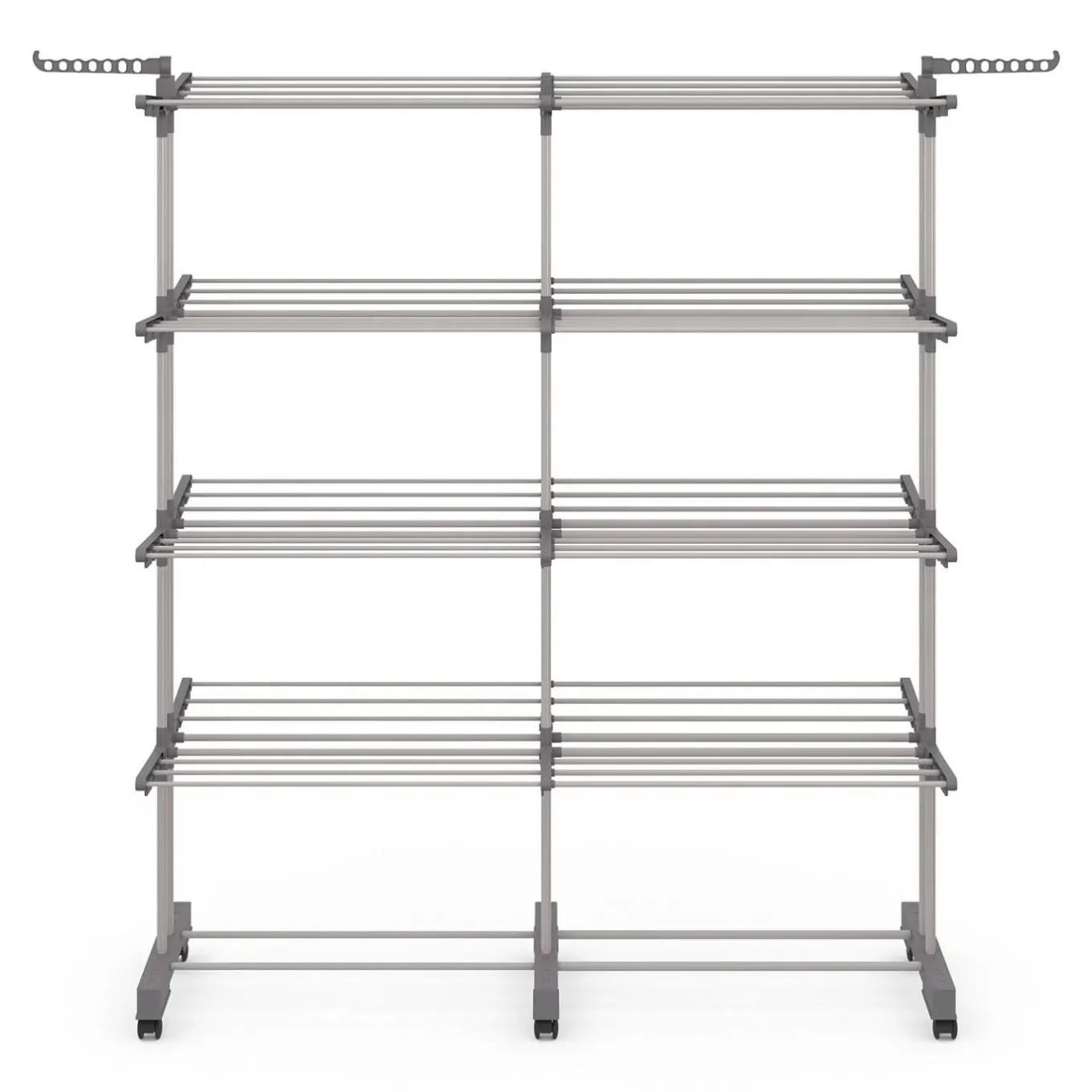 IDMarket Séchoir à linge vertical pliable et extensible 4 niveaux capacité 50m inox et gris* Rangement Et Accessoires|Séchoirs À Linge