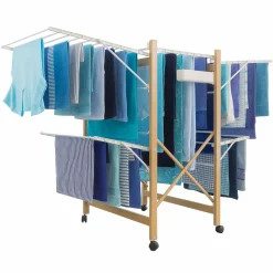 IDMarket Séchoir design imitation bois pliable* Séchoirs À Linge