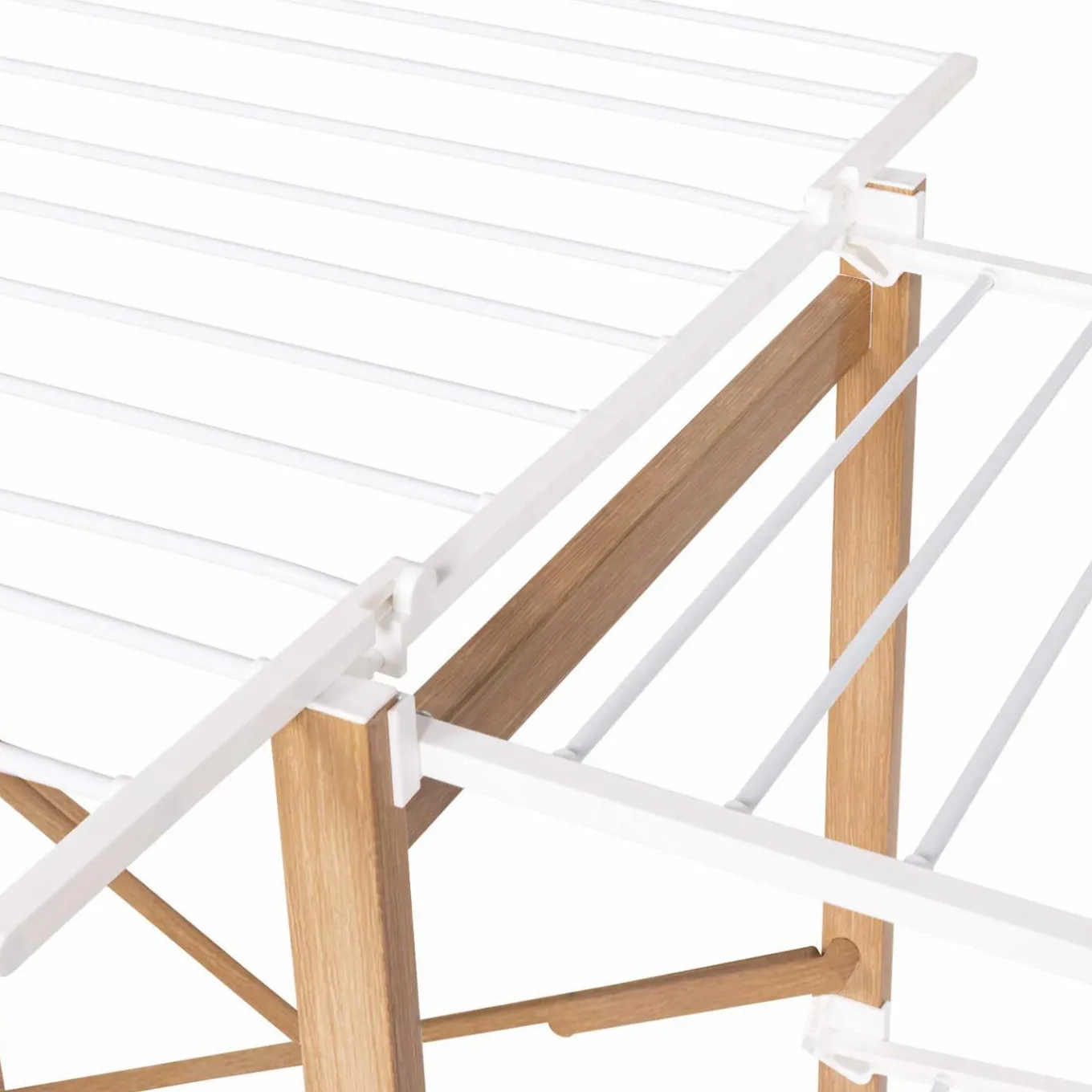 IDMarket Séchoir design imitation bois avec penderie pliable* Séchoirs À Linge