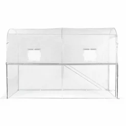 IDMarket Serre à tomates 3 m² 3 x 1 x 2 m blanche* Serres À Tomates Et Équipement Du Potager|Serres