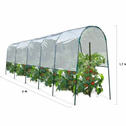 IDMarket Serre à tomates tunnel 6 m* Serres|Serres À Tomates Et Équipement Du Potager