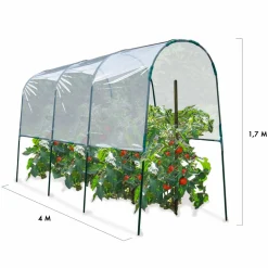 IDMarket Serre à tomates tunnel 4 m* Serres À Tomates Et Équipement Du Potager|Serres
