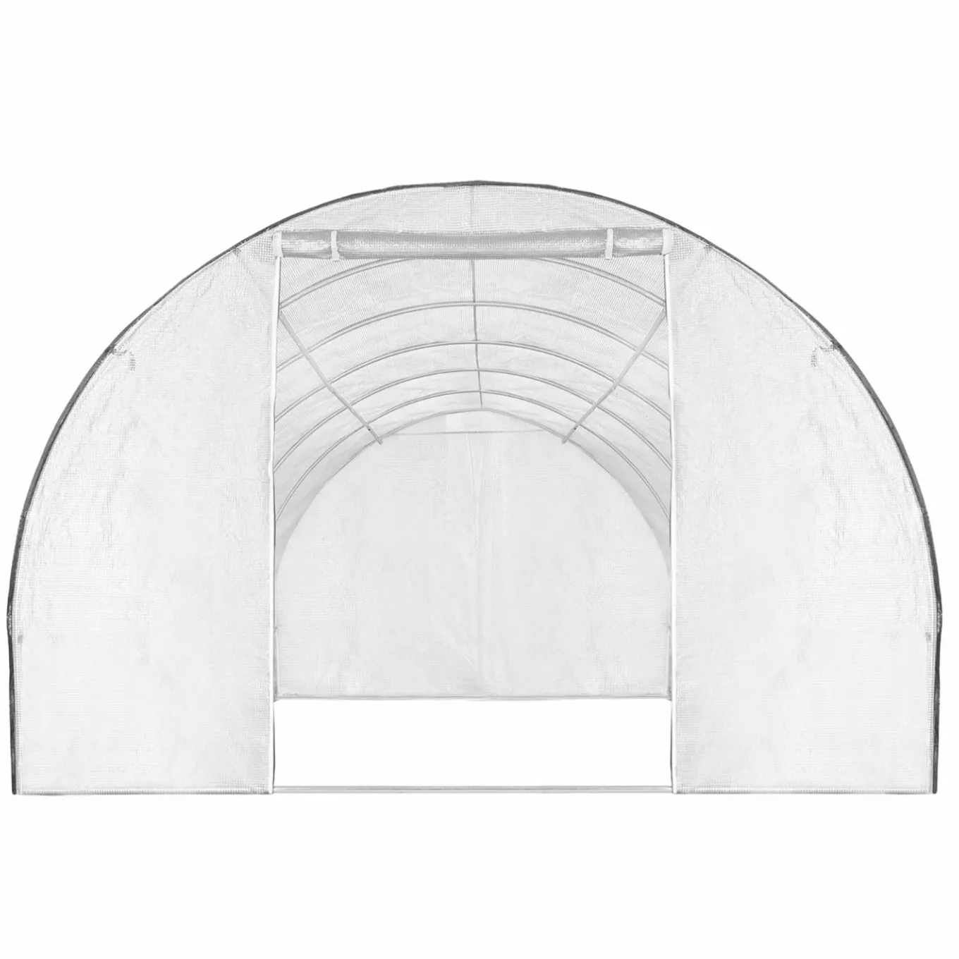 IDMarket Serre de jardin blanche 18 m² avec 2 côtés relevables 6x3x2m* Serres Tunnel|Serres