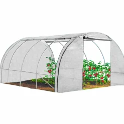 IDMarket Serre de jardin blanche 12 m² 4x3 m* Serres Tunnel|Serres