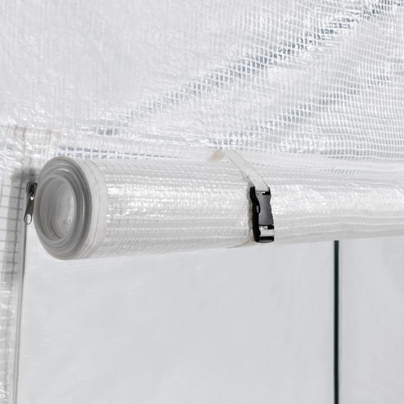 IDMarket Serre de jardin blanche avec porte et fenêtres relevables* Serres À Tomates Et Équipement Du Potager|Serres