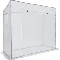 IDMarket Serre de jardin blanche avec porte et fenêtres relevables* Serres À Tomates Et Équipement Du Potager|Serres